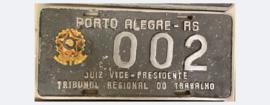 Placa de veículo oficial 002 Juiz Vice- Presidente  2