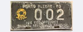 Placa de veículo oficial 002 Juiz Vice- Presidente  1