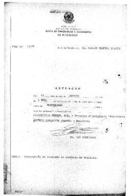 Homologação  de rescisão de contrato de trabalho 13/68 - Montenegro